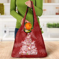 New Zealand Christmas Grocery Bag Silver Fern Mix Kiwi Bird Ver02