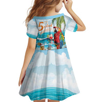 Aloha Hawaii Christmas Family Matching Off Shoulder Short Dress and Hawaiian Shirt It's 5 o'clock Somewhere