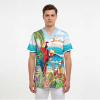 Aloha Hawaii Christmas Scrub Top It's 5 o'clock Somewhere LT7 - Polynesian Pride