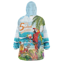 Aloha Hawaii Christmas Wearable Blanket Hoodie It's 5 o'clock Somewhere