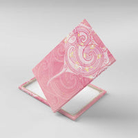 Breast Cancer Awareness Maori Aotearoa Canvas Wall Art Manta Ray - Pink Glaze - Polynesian Pride