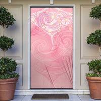 Breast Cancer Awareness Maori Aotearoa Door Cover Manta Ray - Pink Glaze - Polynesian Pride