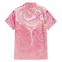Breast Cancer Awareness Maori Aotearoa Family Matching Mermaid Dress and Hawaiian Shirt Manta Ray - Pink Glaze - Polynesian Pride