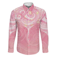 Breast Cancer Awareness Maori Aotearoa Family Matching Mermaid Dress and Hawaiian Shirt Manta Ray - Pink Glaze - Polynesian Pride