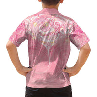 Breast Cancer Awareness Maori Aotearoa Family Matching Tank Maxi Dress and Hawaiian Shirt Manta Ray - Pink Glaze - Polynesian Pride