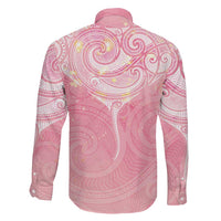 Breast Cancer Awareness Maori Aotearoa Family Matching Tank Maxi Dress and Hawaiian Shirt Manta Ray - Pink Glaze - Polynesian Pride