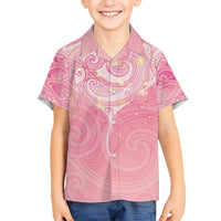Breast Cancer Awareness Maori Aotearoa Hawaiian Shirt Manta Ray - Pink Glaze - Polynesian Pride