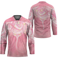 Breast Cancer Awareness Maori Aotearoa Hockey Jersey Manta Ray - Pink Glaze LT7 - Polynesian Pride