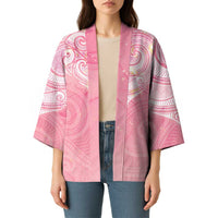 Breast Cancer Awareness Maori Aotearoa Kimono Manta Ray - Pink Glaze - Polynesian Pride