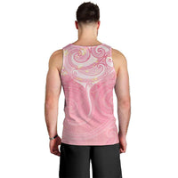 Breast Cancer Awareness Maori Aotearoa Men Tank Top Manta Ray - Pink Glaze - Polynesian Pride