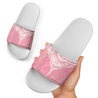 Breast Cancer Awareness Maori Aotearoa Slide Sandals Manta Ray - Pink Glaze - Polynesian Pride