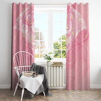 Breast Cancer Awareness Maori Aotearoa Window Curtain Manta Ray - Pink Glaze - Polynesian Pride