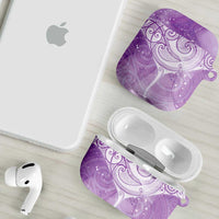 Epilepsy Awareness Maori Aotearoa AirPods Case Manta Ray - Purple Glaze - Polynesian Pride