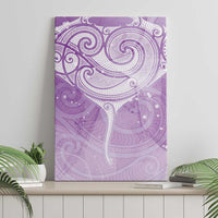 Epilepsy Awareness Maori Aotearoa Canvas Wall Art Manta Ray - Purple Glaze - Polynesian Pride