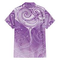 Epilepsy Awareness Maori Aotearoa Family Matching Long Sleeve Bodycon Dress and Hawaiian Shirt Manta Ray - Purple Glaze LT7 - Polynesian Pride