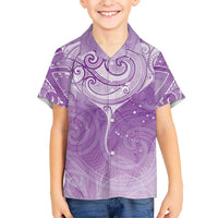 Epilepsy Awareness Maori Aotearoa Family Matching Long Sleeve Bodycon Dress and Hawaiian Shirt Manta Ray - Purple Glaze LT7 - Polynesian Pride