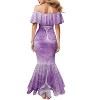 Epilepsy Awareness Maori Aotearoa Family Matching Mermaid Dress and Hawaiian Shirt Manta Ray - Purple Glaze - Polynesian Pride