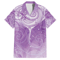 Epilepsy Awareness Maori Aotearoa Family Matching Puletasi and Hawaiian Shirt Manta Ray - Purple Glaze - Polynesian Pride