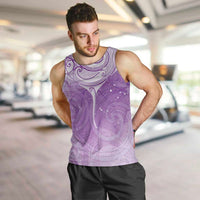 Epilepsy Awareness Maori Aotearoa Men Tank Top Manta Ray - Purple Glaze - Polynesian Pride