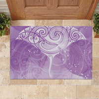 Epilepsy Awareness Maori Aotearoa Rubber Doormat Manta Ray - Purple Glaze - Polynesian Pride