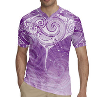 Epilepsy Awareness Maori Aotearoa Rugby Jersey Manta Ray - Purple Glaze LT7 - Polynesian Pride