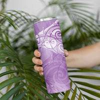 Epilepsy Awareness Maori Aotearoa Skinny Tumbler Manta Ray - Purple Glaze - Polynesian Pride