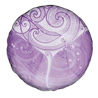 Epilepsy Awareness Maori Aotearoa Spare Tire Cover Manta Ray - Purple Glaze - Polynesian Pride