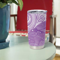 Epilepsy Awareness Maori Aotearoa Tumbler Cup Manta Ray - Purple Glaze - Polynesian Pride