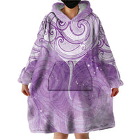 Epilepsy Awareness Maori Aotearoa Wearable Blanket Hoodie Manta Ray - Purple Glaze - Polynesian Pride