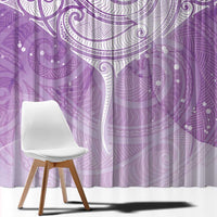 Epilepsy Awareness Maori Aotearoa Window Curtain Manta Ray - Purple Glaze - Polynesian Pride