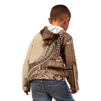 Samoa Siapo Mamanu Kid Hoodie Plumeria Mocha Motifs LT7 - Polynesian Pride