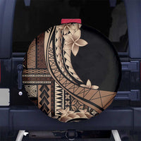 Samoa Siapo Mamanu Spare Tire Cover Plumeria Black Motifs LT7 - Polynesian Pride