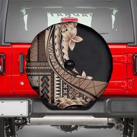 Samoa Siapo Mamanu Spare Tire Cover Plumeria Black Motifs LT7 - Polynesian Pride