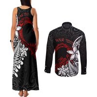 New Zealand Aotearoa Valentine Couples Matching Tank Maxi Dress and Long Sleeve Button Shirt Couple Maori Aroha Ki a Koe Ver.02 LT7 - Polynesian Pride