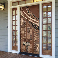 Pasifika Women's Day - Samoa Siapo Malu Tattoo Inspired Door Cover Brown LT7 - Polynesian Pride