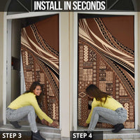 Pasifika Women's Day - Samoa Siapo Malu Tattoo Inspired Door Cover Brown LT7 - Polynesian Pride