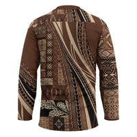 Pasifika Women's Day - Samoa Siapo Malu Tattoo Inspired Hockey Jersey Brown LT7 - Polynesian Pride