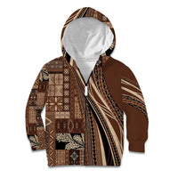 Pasifika Women's Day - Samoa Siapo Malu Tattoo Inspired Kid Hoodie Brown