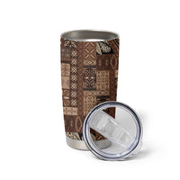 Pasifika Women's Day - Samoa Siapo Malu Tattoo Inspired Tumbler Cup Brown LT7 - Polynesian Pride