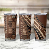 Pasifika Women's Day - Samoa Siapo Malu Tattoo Inspired Tumbler Cup Brown LT7 - Polynesian Pride