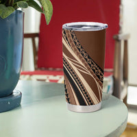 Pasifika Women's Day - Samoa Siapo Malu Tattoo Inspired Tumbler Cup Brown LT7 - Polynesian Pride