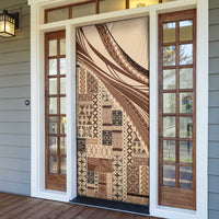Pasifika Women's Day - Samoa Siapo Malu Tattoo Inspired Door Cover Beige LT7 - Polynesian Pride