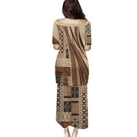 Pasifika Women's Day - Samoa Siapo Malu Tattoo Inspired Family Matching Puletasi and Hawaiian Shirt Beige