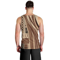 Pasifika Women's Day - Samoa Siapo Malu Tattoo Inspired Men Tank Top Beige LT7 - Polynesian Pride