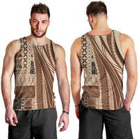 Pasifika Women's Day - Samoa Siapo Malu Tattoo Inspired Men Tank Top Beige LT7 - Polynesian Pride