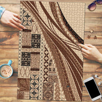 Pasifika Women's Day - Samoa Siapo Malu Tattoo Inspired Puzzle Beige