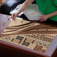 Pasifika Women's Day - Samoa Siapo Malu Tattoo Inspired Puzzle Beige