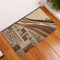 Pasifika Women's Day - Samoa Siapo Malu Tattoo Inspired Rubber Doormat Beige
