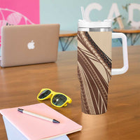 Pasifika Women's Day - Samoa Siapo Malu Tattoo Inspired Tumbler With Handle Beige