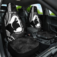 Mother's Day Car Seat Cover Polynesia Vintage Hibiscus - Black